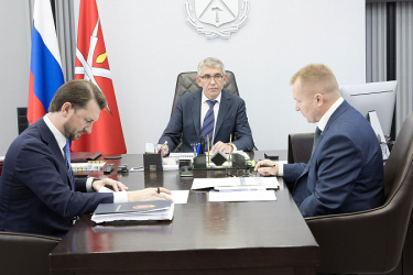 Дмитрий Миляев провел рабочую встречу с руководителем Корпорации развития Тульской области Сергеем Кирюхиным